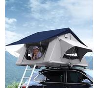 Tenda da tetto auto, tenda da tetto auto per 2-3 persone, con materasso 240 x 140 cm, tenda da tetto per auto con lucernario, impermeabile 3500 mm, con scala in alluminio da 2,1 m, tenda da tetto per