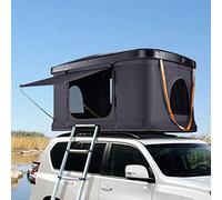 Tenda da tetto portatile per auto, pieghevole, design rigido con scala integrata e illuminazione per avventure in campeggio all'aperto