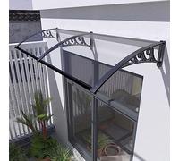 Tenda da Veranda Pensilina in Policarbonato Trasparente Protezione Uv da Pioggia e Neve,Moderno,Pensilina Tettoia per Esterno,Insonorizzazione Tettoia per Porta di Casa (60x160cm/24"x63")