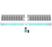 Tenda d'aria, ventilatore a parete, bianco, con telecomando, alto flusso d'aria, basso rumore, adatto per uso commerciale/domestico, A, 90 cm/36 pollici