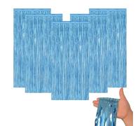 Tenda Decorativa a Lustrini 5 Pezzi Tenda Lamina con Frange Brillanti 1x2m Azzurra per Compleanni Matrimoni Feste Palcoscenico Decorazioni