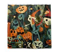 Tenda decorativa impermeabile per la notte di Halloween per doccia con gancio in poliestere lavabile in lavatrice tenda da doccia fodera per bagno principale cortinas para ba?o a prueba de agua 72x72