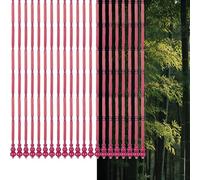 Tenda decorativa in bambù con perline, divisorio in filo di legno e protezione per la privacy, per soggiorno, balcone e finestra, senza trapano, per la decorazione della casa (rosso vivo 203,2 cm)