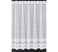 Tenda della finestra Jacquard finale gebogt altezza 120 cm | Può scegliere la larghezza in segmenti da 12,5 cm, come vuole | Colore: Bianco | Tendine cucina