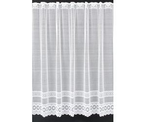 Tenda della finestra Jacquard finale gebogt altezza 120 cm | Può scegliere la larghezza in segmenti da 12,5 cm, come vuole | Colore: Bianco | Tendine cucina