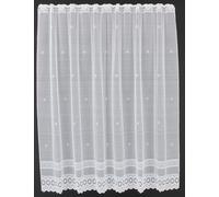 Tenda della finestra Jacquard finale gebogt altezza 150 cm | Può scegliere la larghezza in segmenti da 12,5 cm, come vuole | Colore: Bianco | Tendine cucina