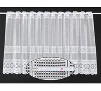 Tenda della finestra Jacquard finale gebogt altezza 60 cm | Può scegliere la larghezza in segmenti da 12,5 cm, come vuole | Colore: Bianco | Tendine cucina