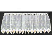 Tenda della Finestra piazze Altezza 45 cm | può Scegliere la Larghezza in segmenti da 11,5 cm, Come Vuole | Colore: Bianco; Colore Giallo; Verde | Tendine Cucina