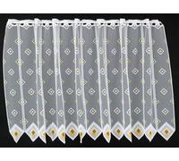 Tenda della Finestra piazze Altezza 75 cm | può Scegliere la Larghezza in segmenti da 11,5 cm, Come Vuole | Colore: Bianco; Colore Giallo; Verde | Tendine Cucina