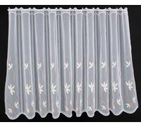 Tenda della finestra ricamato con motivi floreali altezza 80 cm | Può scegliere la larghezza in segmenti da 15,5 cm, come vuole | Colore: bianco; rosato; natura | Tendine cucina