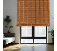 Tenda di bambù naturale, tenda a rullo di bambù, opaca, tenda di bambù, impermeabile, traspirante, tessuta a mano, per decorazione murale, esterno, terrazza, porta, Aspetto raffinato, liscio e denso,