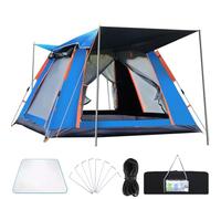 tenda di campeggio, Tenda da campeggio impermeabile con montaggio in 1 minuto for 3-4 persone multicolore(Blue)