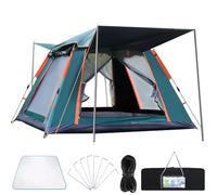tenda di campeggio, Tenda da campeggio impermeabile con montaggio in 1 minuto for 3-4 persone multicolore(Green)