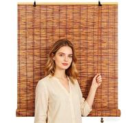 Tenda di Canne per Esterno Privacy e Ombra,160×280cm(63.0×110.2in) Tenda Bamboo Avvolgibile Resistente,Tapparella Parasole per Balcone e Gazebo con Kit Montaggio,100% Naturale Marrone
