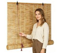 Tenda di Canne per Esterno Privacy e Ombra,45×280cm(17.7×110.2in) Tenda Bamboo Avvolgibile Resistente,Tapparella Parasole per Balcone e Gazebo con Kit Montaggio,100% Naturale Colore primario