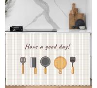 Tenda di copertura per mobili da cucina, protezione da polvere e fumi di olio, tessuto in poliestere ad alta densità con design adesivo fisso, non perforata per una facile installazione (MGL003)