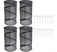 Tenda di copertura per piante pop-up con rete a rete, per giardino, barriera portatile contro cervi e conigli, gabbia isolante pieghevole per protezione delle piante da esterno, nero (4 pezzi) nero)
