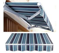 Tenda di ricambio impermeabile per esterni, protezione dai raggi UV, tessuto blu per terrazza e balcone, 2 x 1,5 m, ideale come riparo da sole e pioggia per il tuo patio