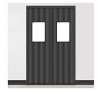 Tenda divisoria in cotone spesso con zanzariera magnetica, termica e antivento, ideale per camere da letto e spazi commerciali (colore: grigio, 170 x 260 cm)