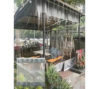 Tenda divisoria per pergola da esterno, resistente alle intemperie, divisorio scorrevole isolato con binario, per patio, serra, garage, negozi industriali (larghezza 5,5 x altezza 1,5 m)