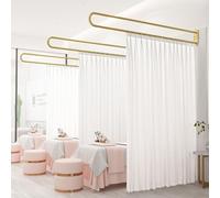 Tenda divisoria per Salone di Bellezza, Asta di Supporto Lunga a Forma di U da 2,2 m, divisorio per Stanza, Tenda Semitrasparente per Soggiorno, Sala da Pranzo, Tenda e Set di aste di suppor