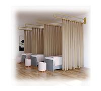 Tenda divisoria per salone di bellezza Bastone per tende in metallo Divisorio a parete Protezione privacy per saloni di bellezza, clinica, camera da letto condivisa (Color : Brown, Size : 200x200cm)