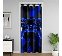 Tenda divisoria per stanza da gioco, tenda per porta, privacy, per bambini, ragazzi, ragazze, adolescenti, decorazione per la stanza di gioco blu e nero, 150 x 203 cm, 1 pannello gamepad a nido d'ape
