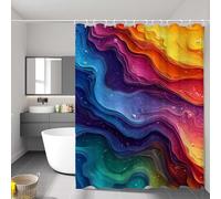 Tenda Doccia 180 x 180 cm, Colore Tenda per Doccia Extra Lunga con Pesi e Anelli, Tende Finestra Bagno Poliestere Tessuto Lavabile, Impermeabile e Facile da Pulire, Decorazione per Bagno, Sogno P-236