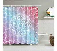 Tenda Doccia 300x200cm Tenda Vasca da Bagno Antimuffa Impermeabile Antibatterica Poliestere Lavabile in Lavatrice 3D Tenda Esterno con 12 Ganci per Famiglia Appartamento Hotel Decor Fiori colorati