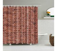 Tenda Doccia Antimuffa, Muro Di Mattoni Tenda da Bagno Impermeabile in Poliestere - Tenda Doccia Tessuto - Tenda Bagno - Tende per Vasca - Tenda per Doccia con Ganci Bagno Antibatterico 240x180cm