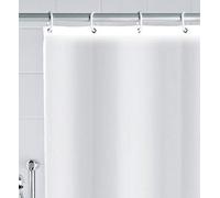 TENDA DOCCIA BIANCA 150x220 TESSUTO! 150 LARGHEZZA 220 ALTO incl. ANELLI! EXTRA LUNGO PERFETTO PER ALTE COPRIRE! tenda doccia bianca extra lungo