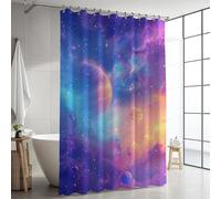 Tenda Doccia Cartone Animato, Tenda Vasca da Bagno 100x200cm Tende Doccia Pianeta Impermeabile Tessuto di Poliester Lavabile, con Orlo Ponderato Tende da Bagno Impermeabile per Regalo Uomo GJ-848