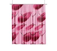 Tenda Doccia Extra Lunga 200x200cm Tenda Doccia Impermeabile Tazza Rosa, Tende Doccias Include Anelli e Ganci Lavabile in Lavatrice, Asciugatura Rapida Orlo Appesantito, Tende per Vasca da Bagno F-5