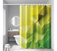 Tenda Doccia Geometria Gialla Tenda per Doccia Resistente Poliestere Shower Curtain con Anelli Impermeabile Tende Finestra Bagno Moderne Antimuffa Tende da Doccia Durabile 200x200cm