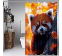 Tenda Doccia Giallo Tenda Doccia HD Stampa 140 x 200 cm, Shower Curtain Panda Modello Impermeabile Poliestere Shower Curtain con 12 Anelli Orlo Ponderato per Dormitorio, Famiglia, Hotel -ly25072ON