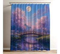 Tenda Doccia Giappone Tenda Doccia 180x240 cm, Lavabile Poliestere Shower Curtain Ponte, Impermeabile e Facile da Pulire, Non Trasparente Tende per Vasca da Bagno Asciugatura Rapida con 12 Ganci Wy-32