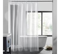 Tenda Doccia Trasparente Impermeabile, 180x200cm Tende Doccia EVA Trasparente, 3D Transparent Shower Curtain Illuminazione Naturale, Tenda da Bagno con 12 Occhielli in Metallo e 3 Magneti Ponderati