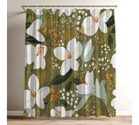 Tenda Doccia Verde Tenda Doccia 200x240 cm, Lavabile Poliestere Shower Curtain Fiori, Impermeabile e Facile da Pulire, Non Trasparente Tende per Vasca da Bagno Asciugatura Rapida con 12 Ganci Wy-467