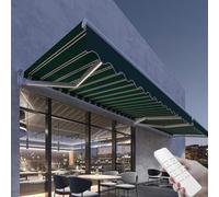Tenda elettrica motorizzata retrattile con luci a LED, riparo parasole di grado commerciale per finestra, porta, terrazza e balcone