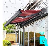 Tenda elettrica retrattile con luce LED, parasole per esterni per finestre e porte, baldacchino resistente ai raggi UV e al calore, perfetta per terrazze, terrazze e balconi