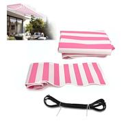 Tenda elettrica retrattile impermeabile di ricambio in tessuto 5,2 x 3,4 m parasole da giardino esterno elegante rosa bianco strisce perfette per terrazze e balconi