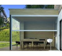 TENDA ERMETICA IN CRISTAL TRASPARENTE CON CASSONETTO E GUIDE LATERALI ANTIVENTO