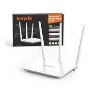 Tenda F3 N300 Router WiFi, Speed with 2.4GHz/300 Mbps, 3 LAN/WAN Porte, Antenne esterne 3 * 5dBi, Parental Control/Rete Ospiti/WISP Access Point Mode/Configurazione Semplice