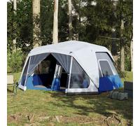 Tenda Famiglia con LED 10 Persone Blu Chiaro a Rilascio Rapido