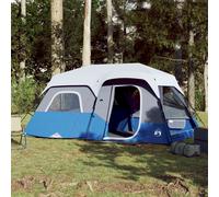vidaXL Tenda Famiglia con LED 9 Persone Blu Chiaro a Rilascio Rapido