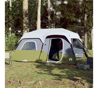 vidaXL Tenda Famiglia con LED 9 Persone Verde Chiaro Rilascio Rapido