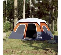 vidaXL Tenda Famiglia LED 6 Persone Grigio/Arancione Rilascio Rapido