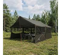 Tenda familiare, 6 metri, grigio e arancione, 600 x 400 x 268 cm
