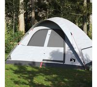 Tenda Familiare a Cupola 6 Persone Bianca Tessuto Impermeabile