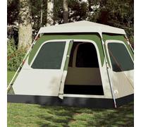 Tenda familiare a cupola per 6 persone verde con sistema a sgancio rapido, tenda da campeggio impermeabile con tenda da campeggio rimovibile e connessione elettrica, leggera e portatile per avventure